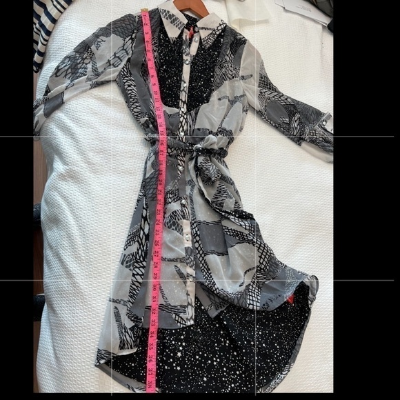 Kirna Zabete For Target Black, Grey And White Abstract Stars High-Low Dress - Picture 13 of 16